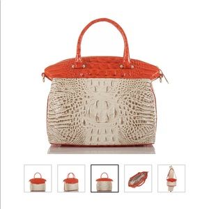 BRAHMIN DUXBURY SATCHEL VANILLA TOUCAN